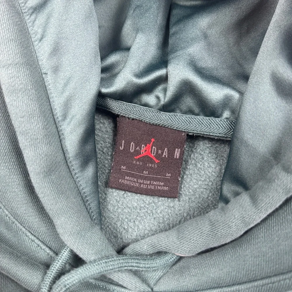Jordan Hoodie Flight Essentials Fleece Pullover Cotton Green Size Medium